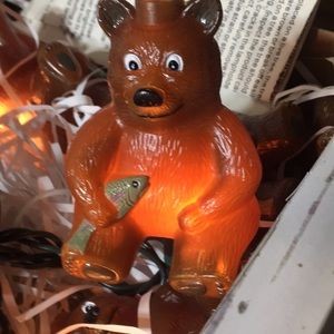 Vintage new old stock Christmas Bear lights
